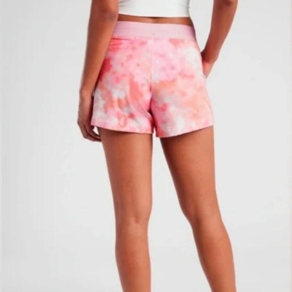 Athleta Balance Printed Shortie 4" Tie Dye Drawstring Waist Pocket Lightweight - Picture 2 of 10